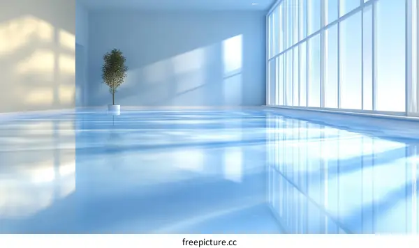 Modern Interior Design with Reflective Floor