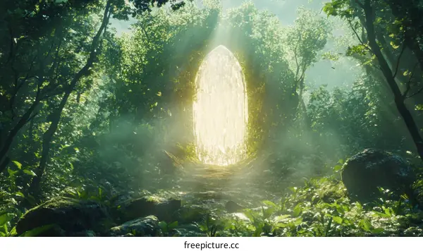 Magical Portal in Lush Forest