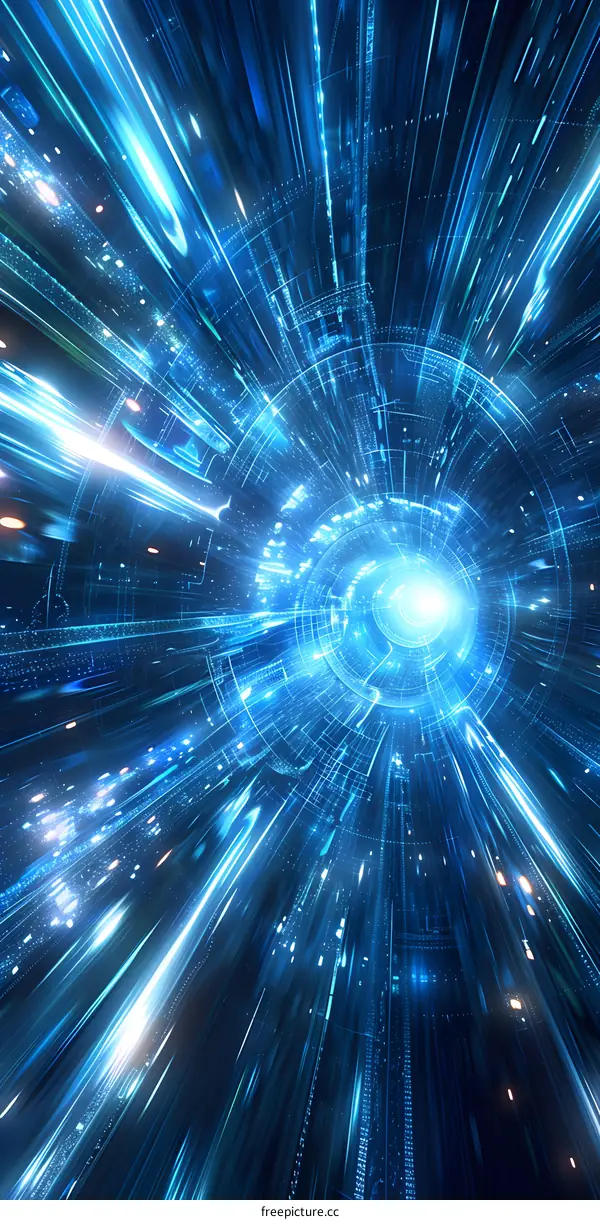 Abstract Digital Tunnel of Light