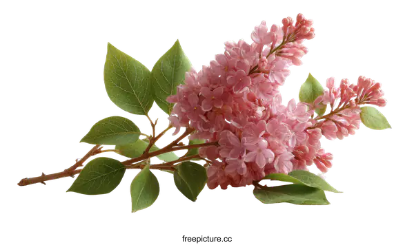 [Transparent Background PNG]Beautiful Pink Lilac Blossoms on White Background