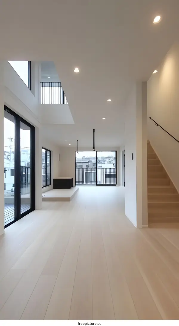 Modern Minimalist Open Plan Living Room Interior Design