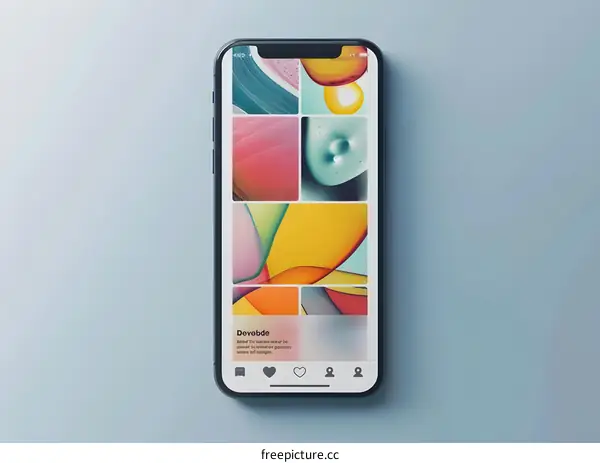 Abstract Art Gallery App On Mobile Phone Screen