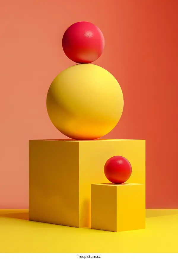 Red and Yellow Abstract Shapes