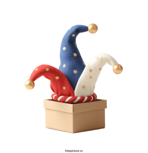 [Transparent Background PNG]Jester Hat in a Cardboard Box