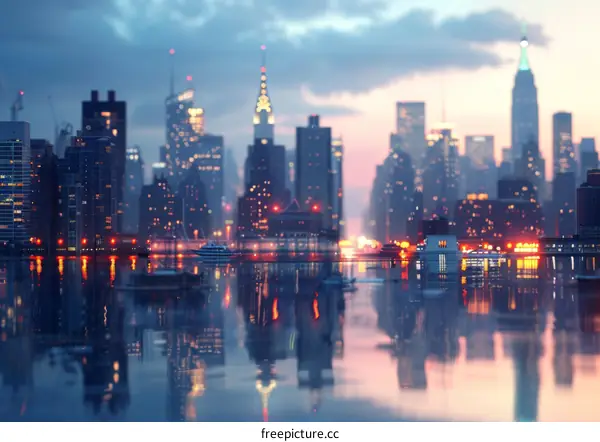 Mesmerizing New York City Skyline Reflected in the Hudson River