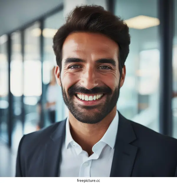 Headshot of a smiling businessman in a suit