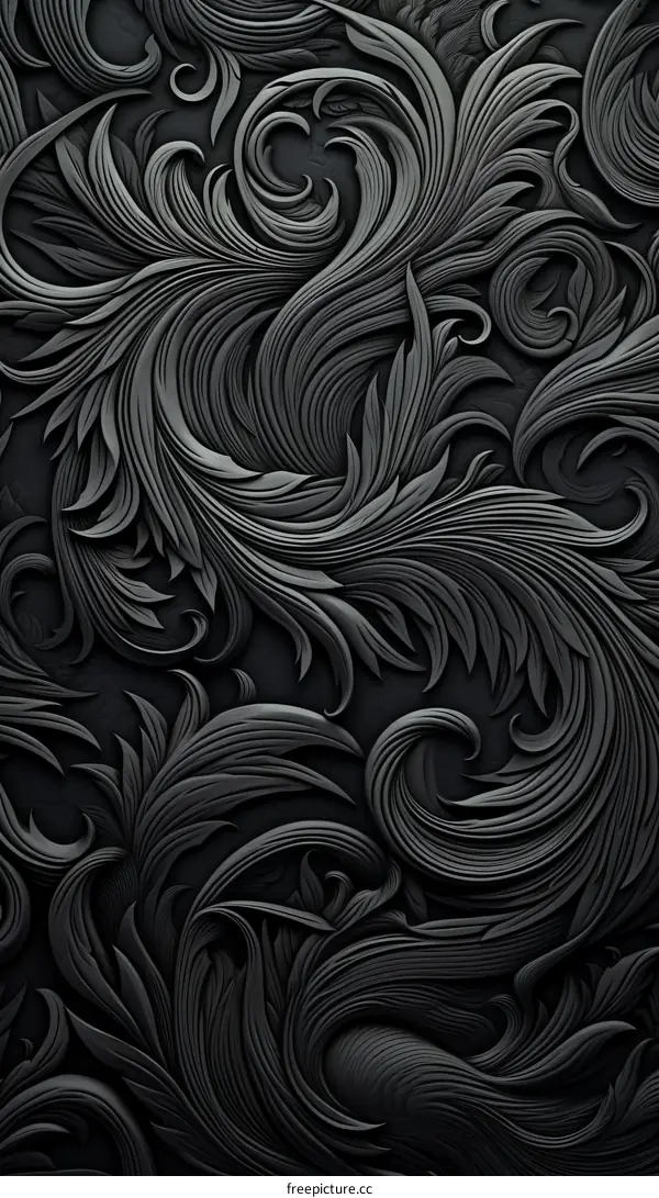 Black and gray floral textured background