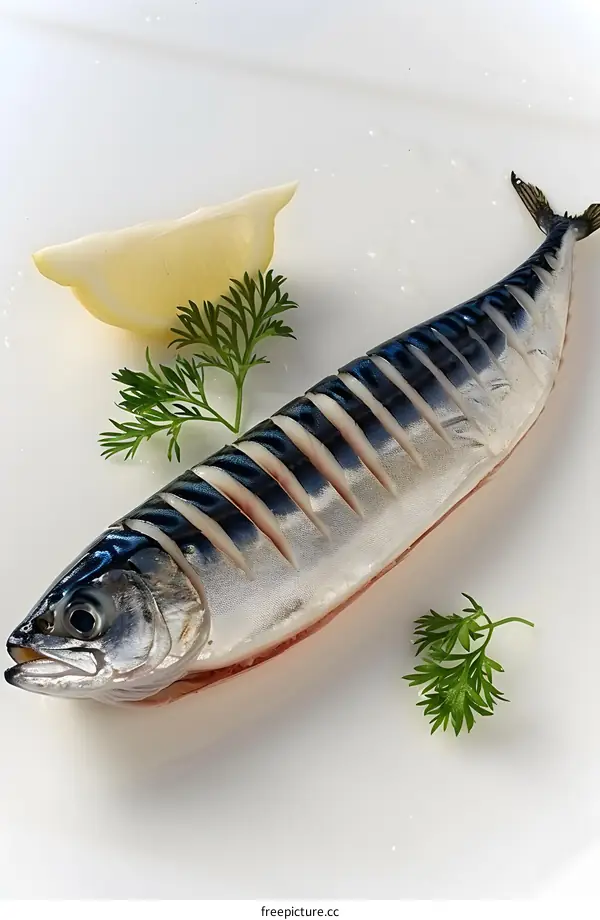 Fresh mackerel with lemon and dill