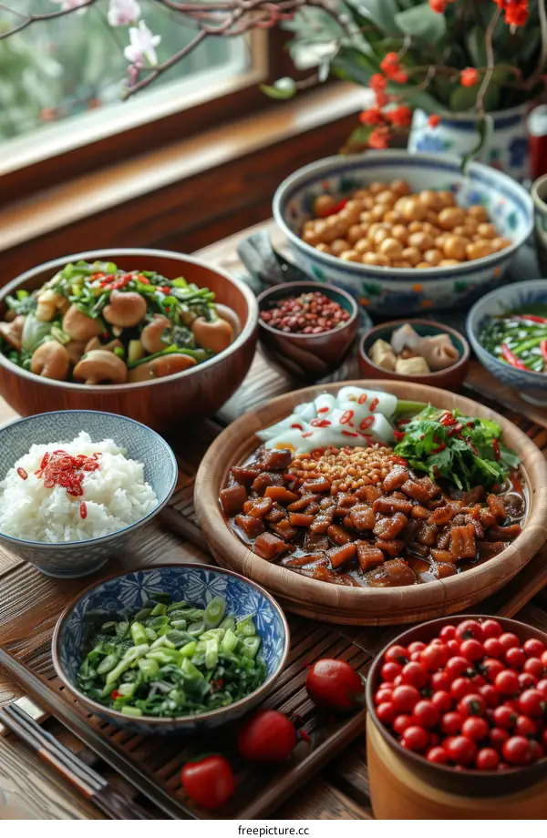 A table full of delicious Chinese dishes