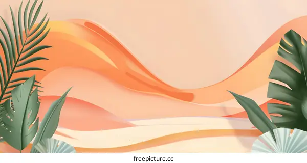 Abstract Tropical Summer Background Illustration