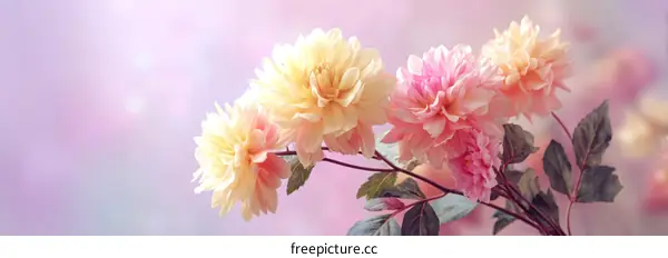 Soft Pastel Flowers Background