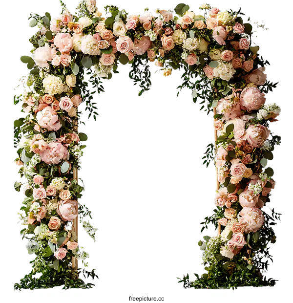 [Transparent Background PNG]Beautiful Floral Arch Wedding Decor