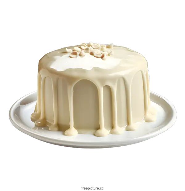 [Transparent Background PNG]White chocolate cake