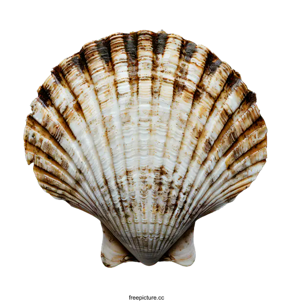 [Transparent Background PNG]Close up of a scallop shell