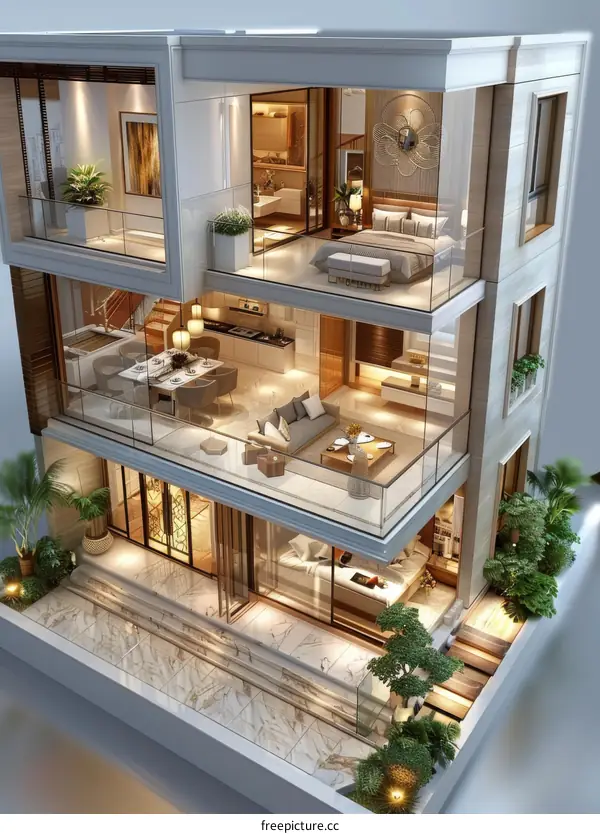 Modern Deluxe Two-Story Apartment's Interior Design