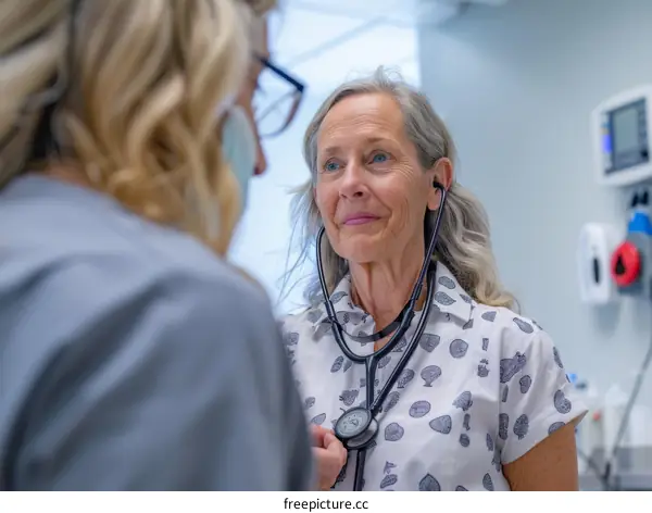 A female doctor is talking to a patient.