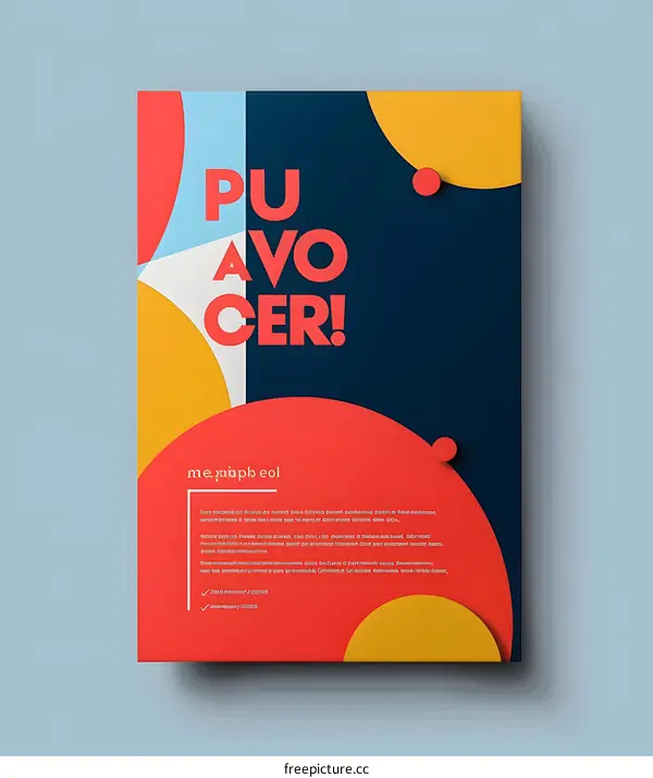 Abstract Geometric Background Design with Red Yellow and Blue Colors