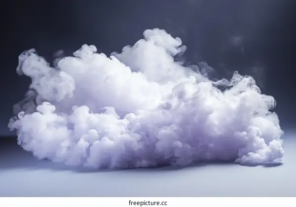 White Smoke Cloud on Dark Background