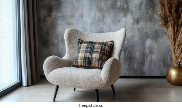 Modern Beige Armchair in a Stylish Room