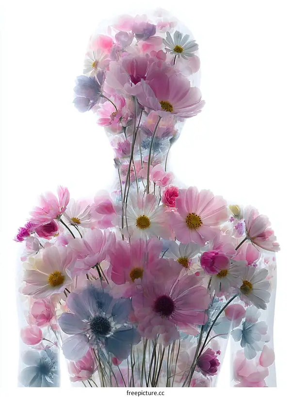 Floral Silhouette Portrait of a Person