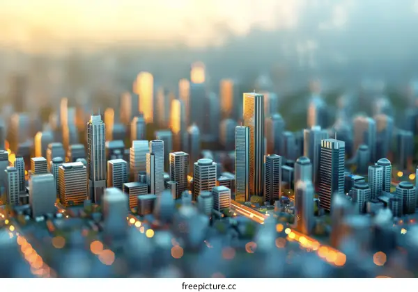 Futuristic City Skyline and Modern Buildings