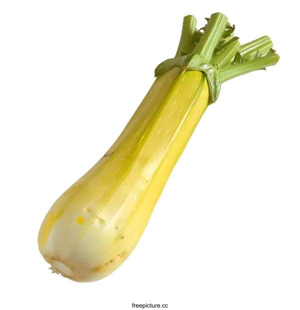 [Transparent Background PNG]Fresh Yellow Celery Stalk on White Background