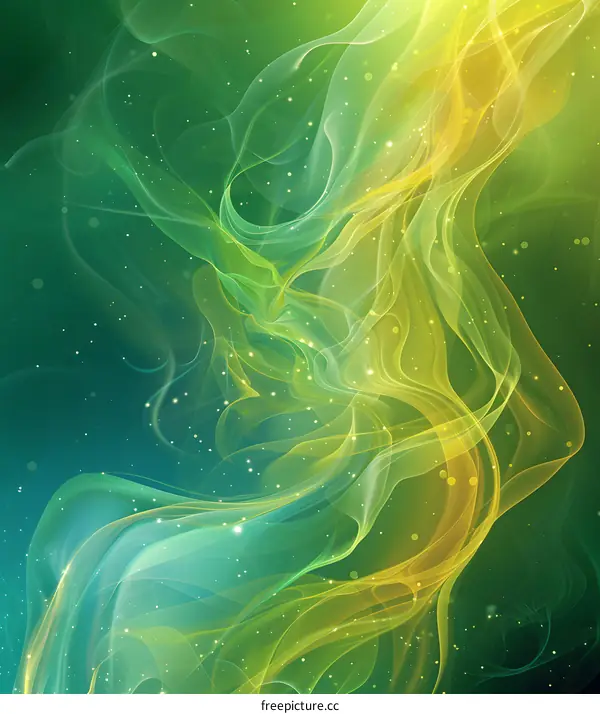 Green and Yellow Fabric Ribbons