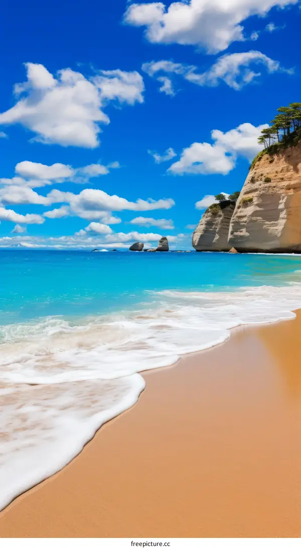 Amazing beach with white sand and blue water