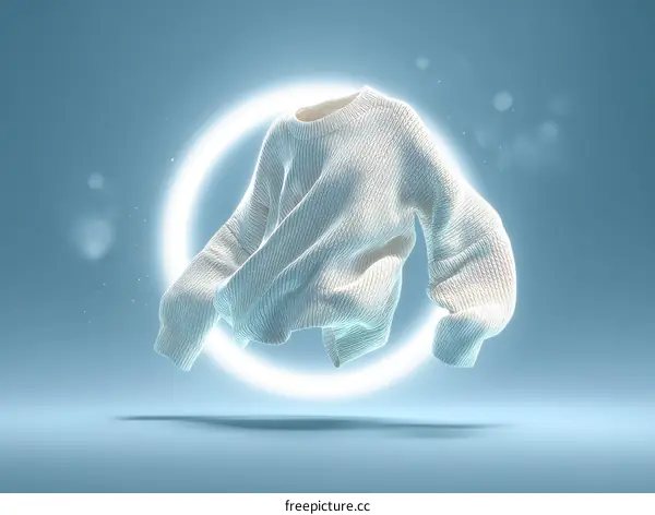 Elegant White Knitted Sweater Display