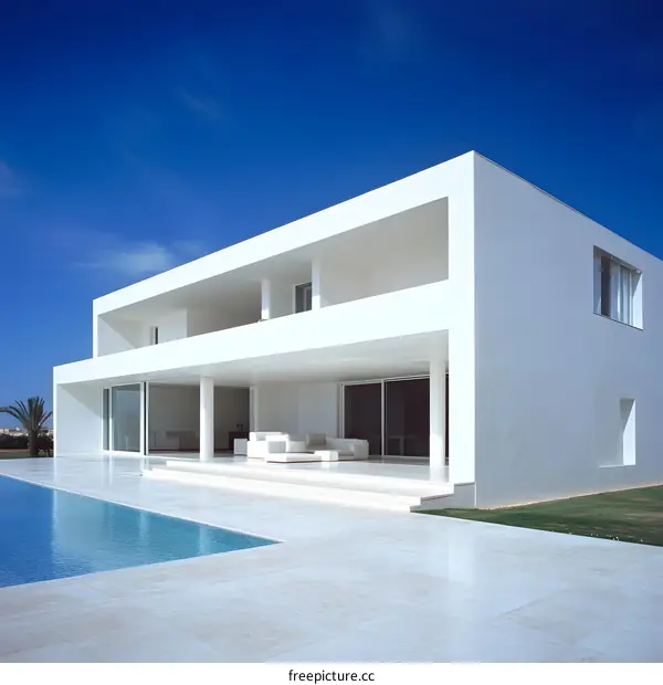 Modern White House With Swimming Pool