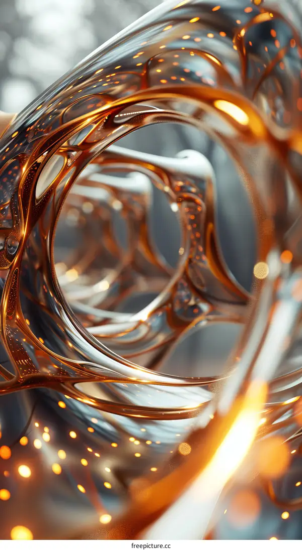 Abstract Metal Design with Golden Light