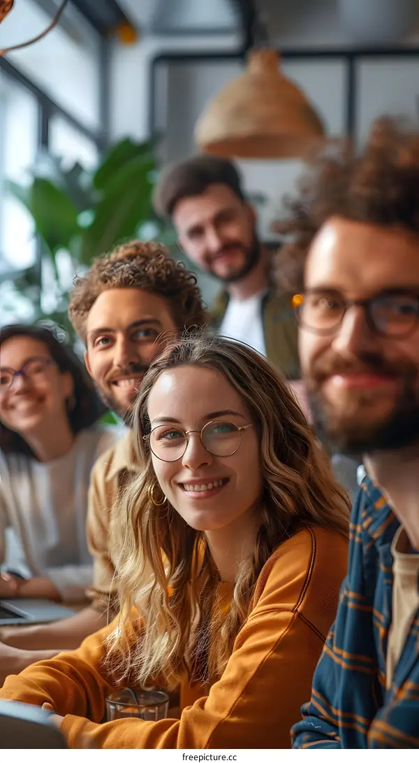 portrait of a group of young professionals smiling and looking at the camera