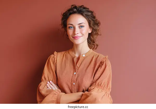 Confident Woman in a  Rustic-Chic Top