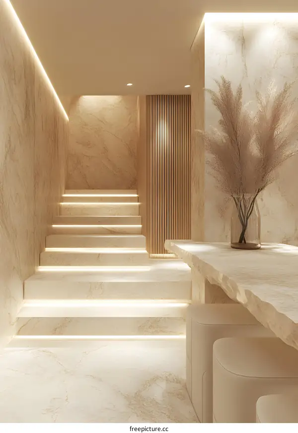 Modern Interior Design With White And Beige Color Palette