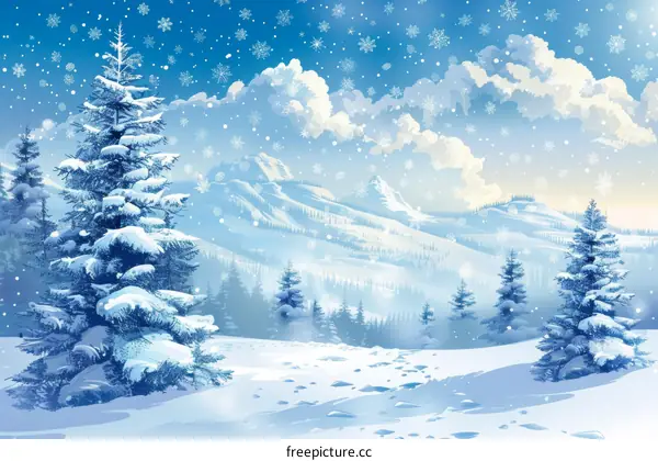 Snowy Mountain Landscape