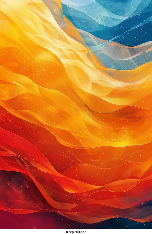 Dynamic Abstract Art: Blazing Canvas of Color