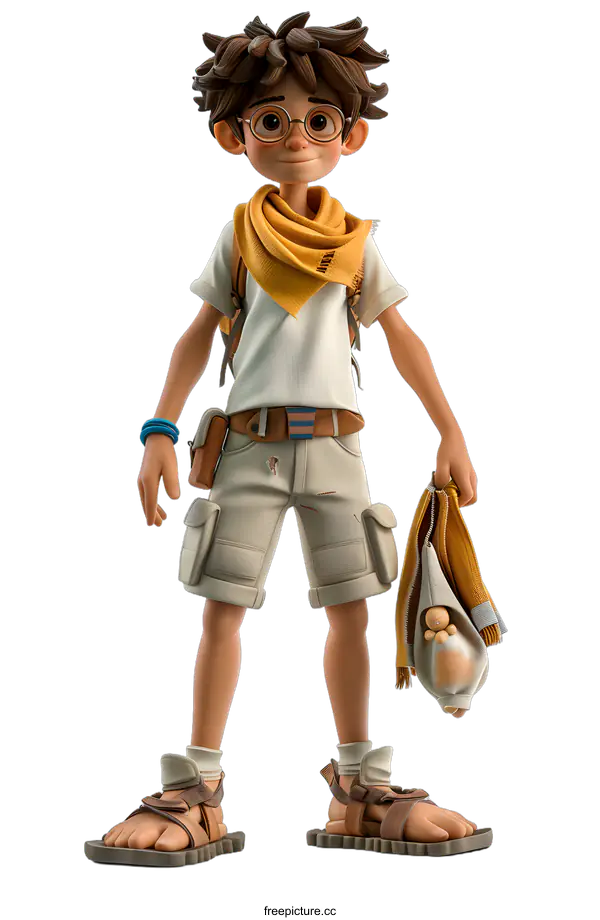 [Transparent Background PNG]3D cartoon character of a boy
