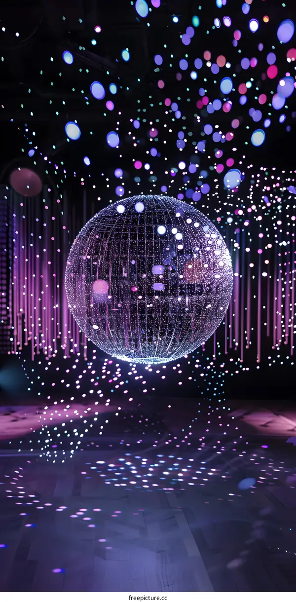 Purple and Blue Lights Create a Festive Atmosphere