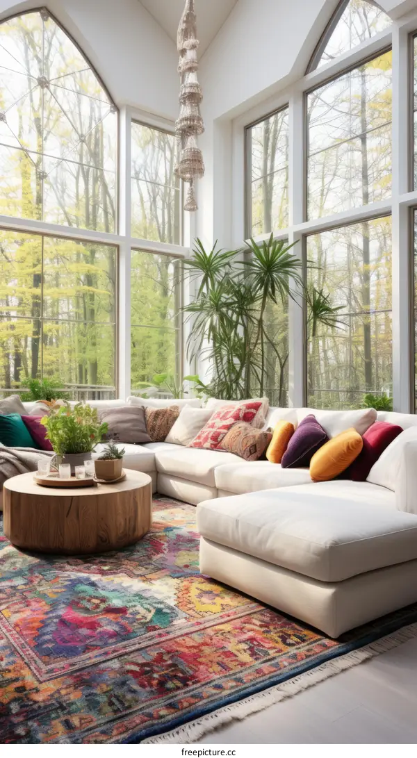 A bright and airy living room with a large windows