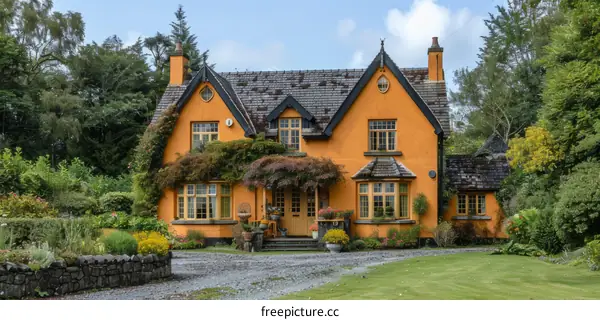 Charming Yellow Cottage with a Flower Garden