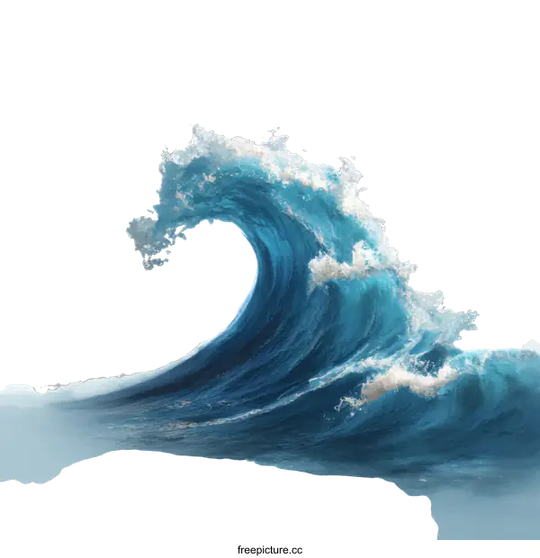 [Transparent Background PNG]Powerful Ocean Wave Illustrative Image