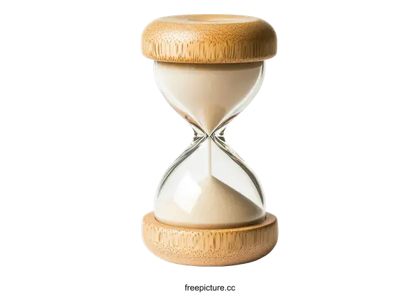 [Transparent Background PNG]Elegant Wooden Hourglass Time Measurement