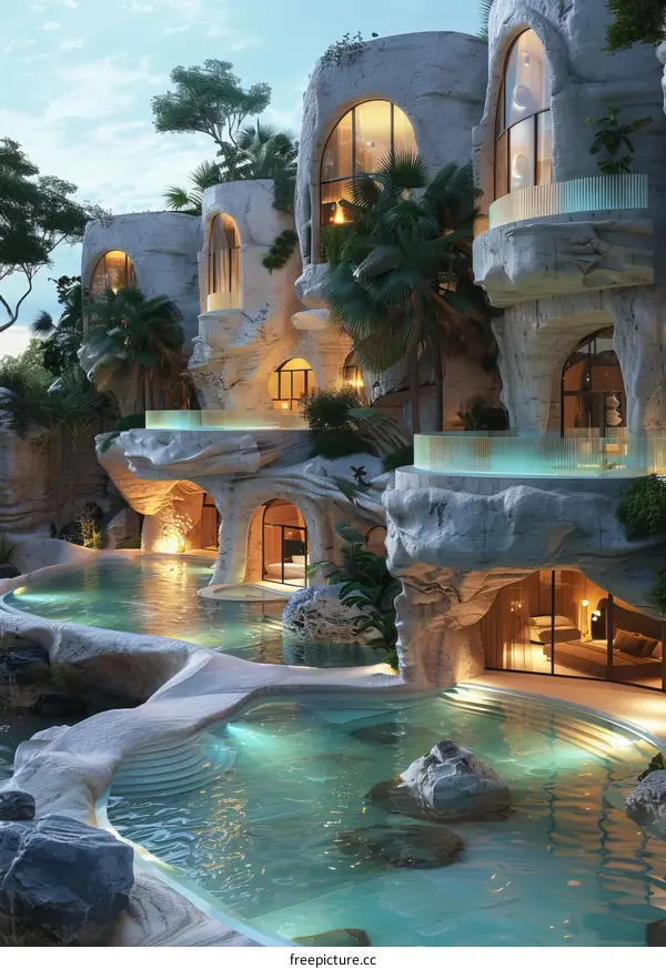 Luxury Cave House with Pools