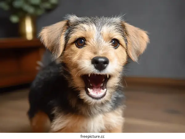 Adorable Puppy with Open Mouth