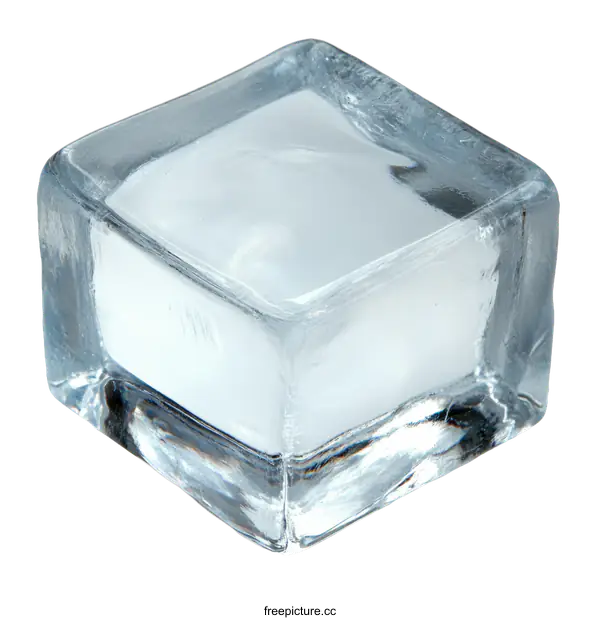 [Transparent Background PNG]Single Ice Cube Close-Up
