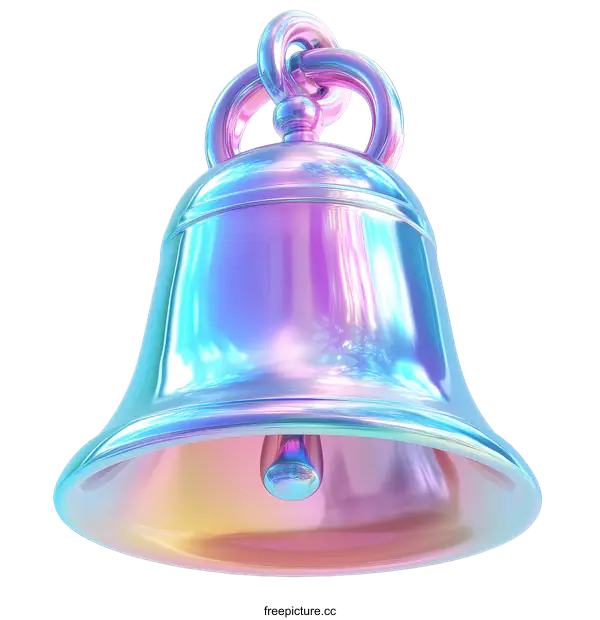 [Transparent Background PNG]Holographic Colorful Bell Illustration