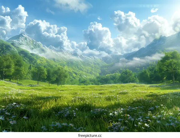 Spring Green Grasslands and Hills