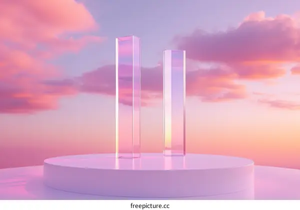 Pink Sky Minimalist Geometric Display Stand