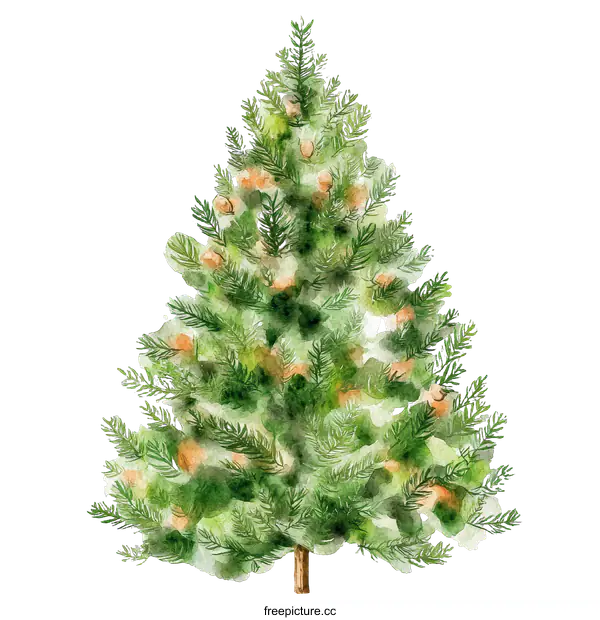 [Transparent Background PNG]Watercolor Christmas Tree Illustration
