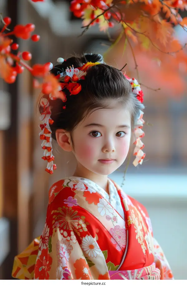 Little girl in kimono